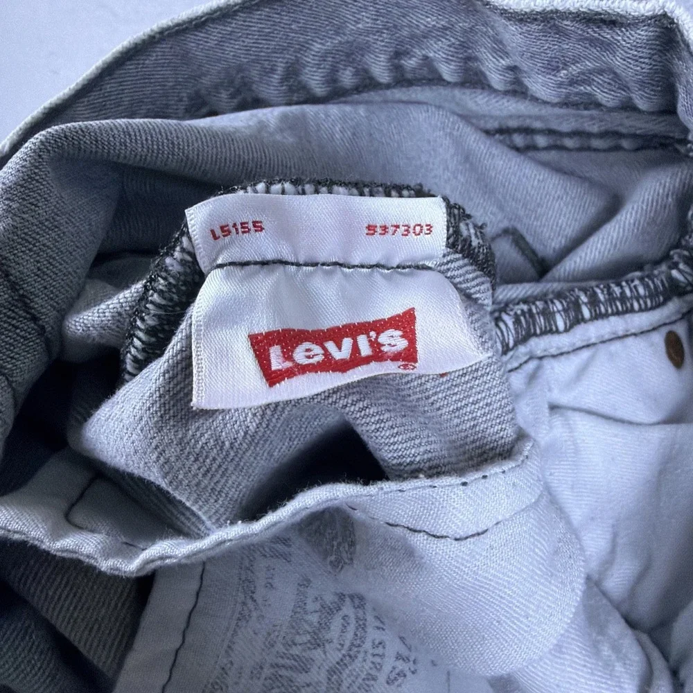 Levis 501 Jeans Mens 35x34 (32) Gray Denim Button Fly Classic Original Straight